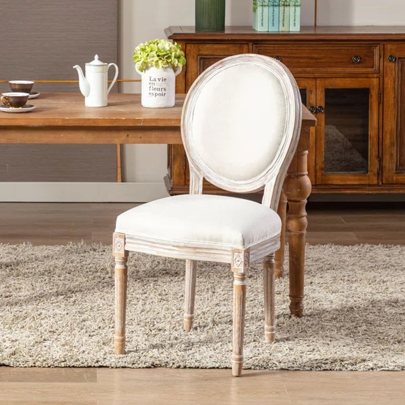 Ramani Linen Upholstered King Louis Back Side Chair