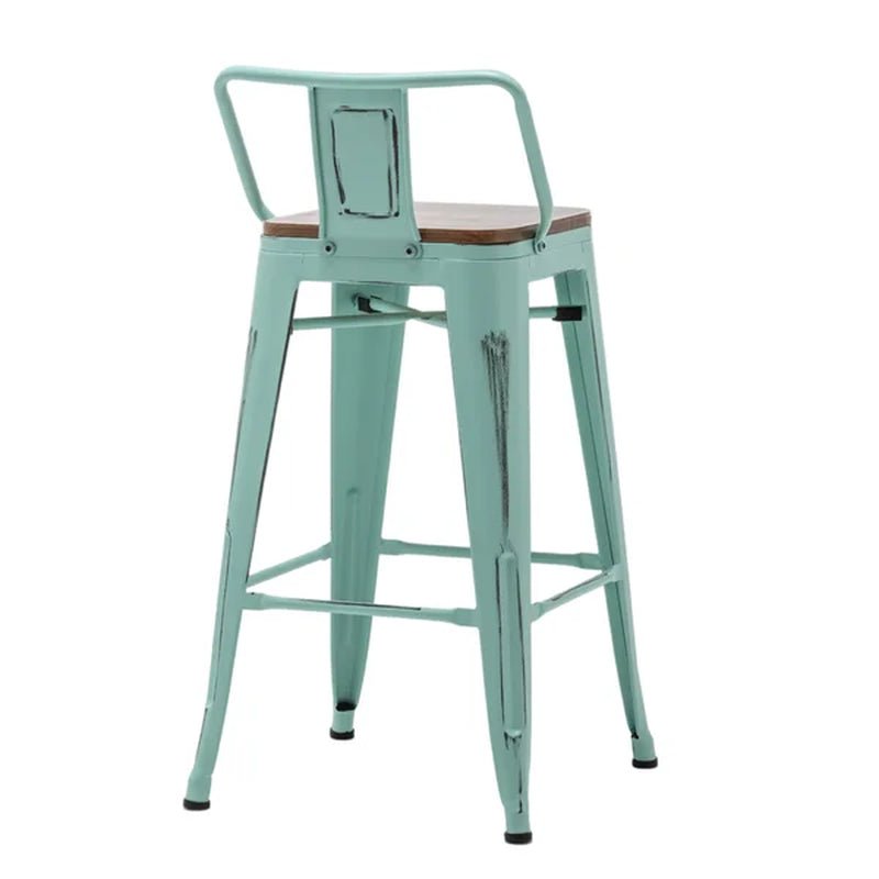 Maresca Bar & Counter Stool with Wood Seat and Backrest