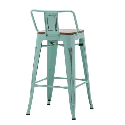 Maresca Bar & Counter Stool with Wood Seat and Backrest
