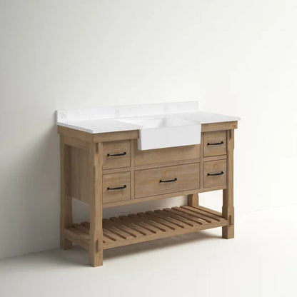 Giuliana 48'' Free-Standing Single Bathroom Vanity with Carrara Marble Vanity Top