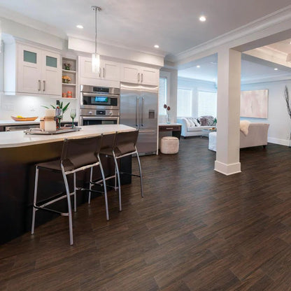 Burlington Walnut 6 In. X 24 In. Porcelain Floor and Wall Tile (14 Sq. Ft. / Case)